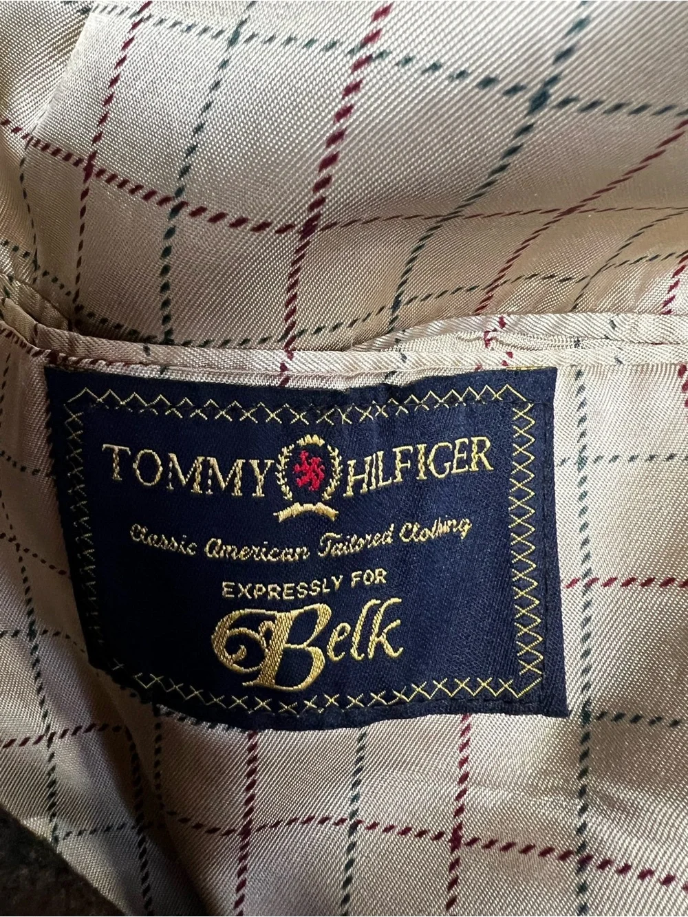 VTG Tommy Hilfiger Wool Plaid Blazer 46R ACTWU Union Made Sport Coat Fall Tweed